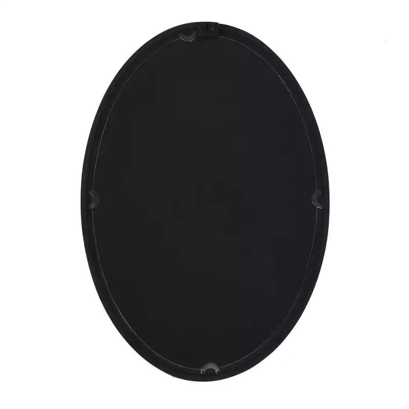 Miroir ovale en bois avec bordure perlée noire