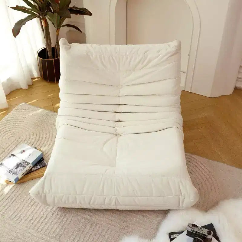 Pouf géant en mousse, pas de montage, pour adultes, fauteuil décontracté pour salon, jeux vidéo et canapé de maison en boîte, blanc cassé