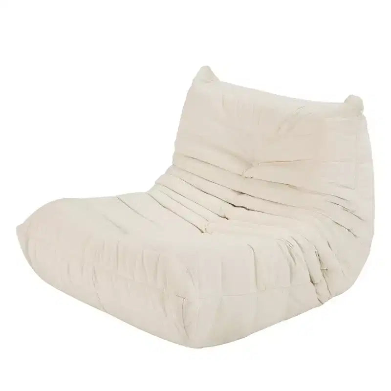 Pouf géant en mousse, pas de montage, pour adultes, fauteuil décontracté pour salon, jeux vidéo et canapé de maison en boîte, blanc cassé