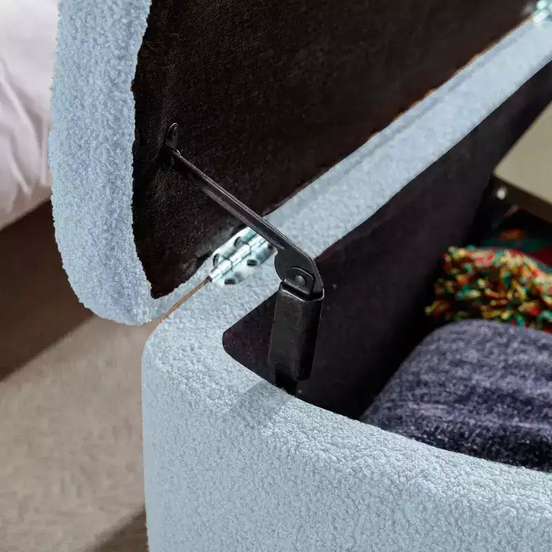 Banc de rangement moderne de 39 po avec revêtement en fausse fourrure, banc d'entrée avec pieds dorés, bout de lit, pouf pour salon, chambre à coucher