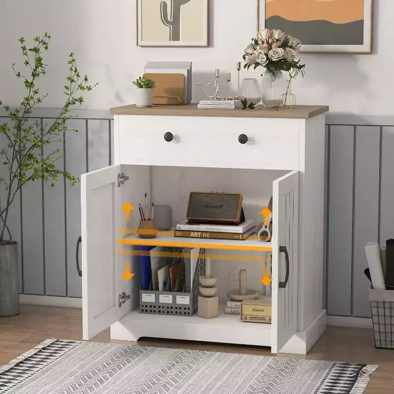 Meuble de rangement de cuisine moderne, Petit buffet de rangement, Buffet de style ferme, Buffet bas pour cuisine, salon, salle de bain