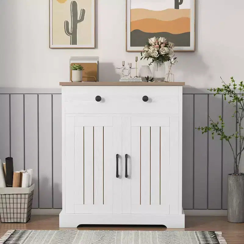 Meuble de rangement de cuisine moderne, Petit buffet de rangement, Buffet de style ferme, Buffet bas pour cuisine, salon, salle de bain