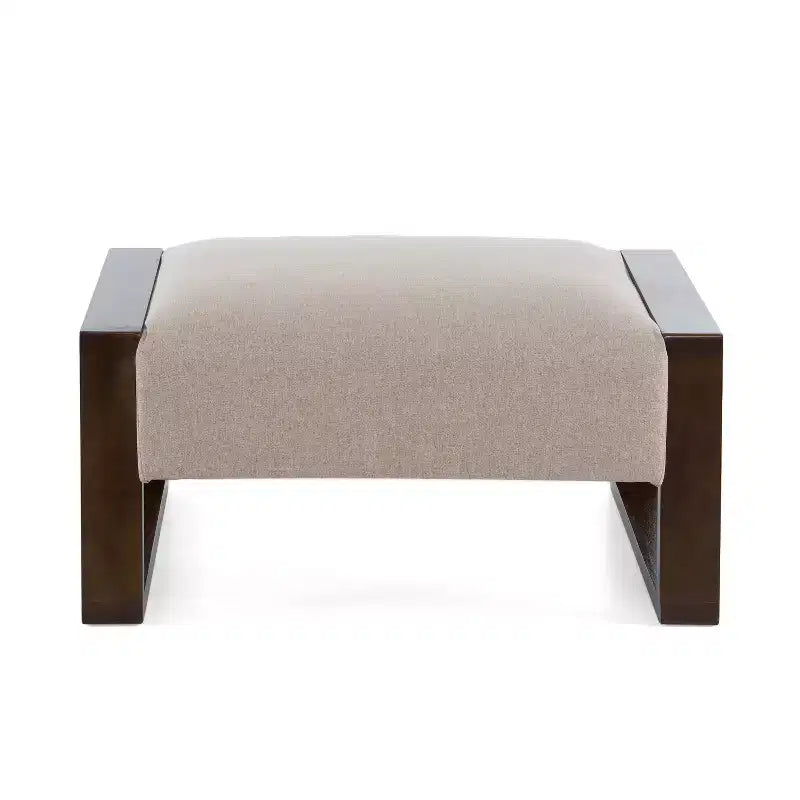 Modern Padded Bench with Solid Wood Legs