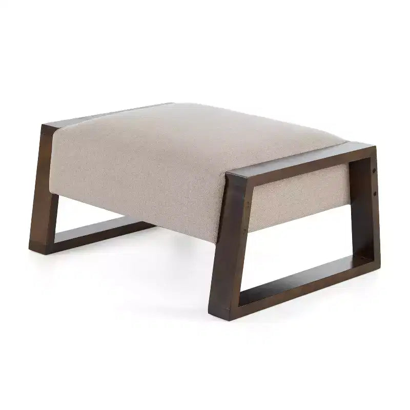 Modern Padded Bench with Solid Wood Legs