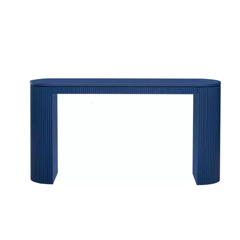 Console d'entrée incurvée moderneTable console avec design unique à rayures verticales, table de couloir étroite pour salon, bureau, entrée