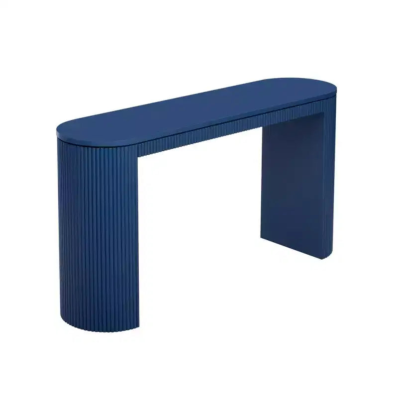 Console d'entrée incurvée moderneTable console avec design unique à rayures verticales, table de couloir étroite pour salon, bureau, entrée