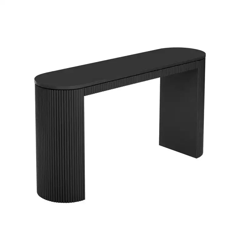 Console d'entrée incurvée moderneTable console avec design unique à rayures verticales, table de couloir étroite pour salon, bureau, entrée