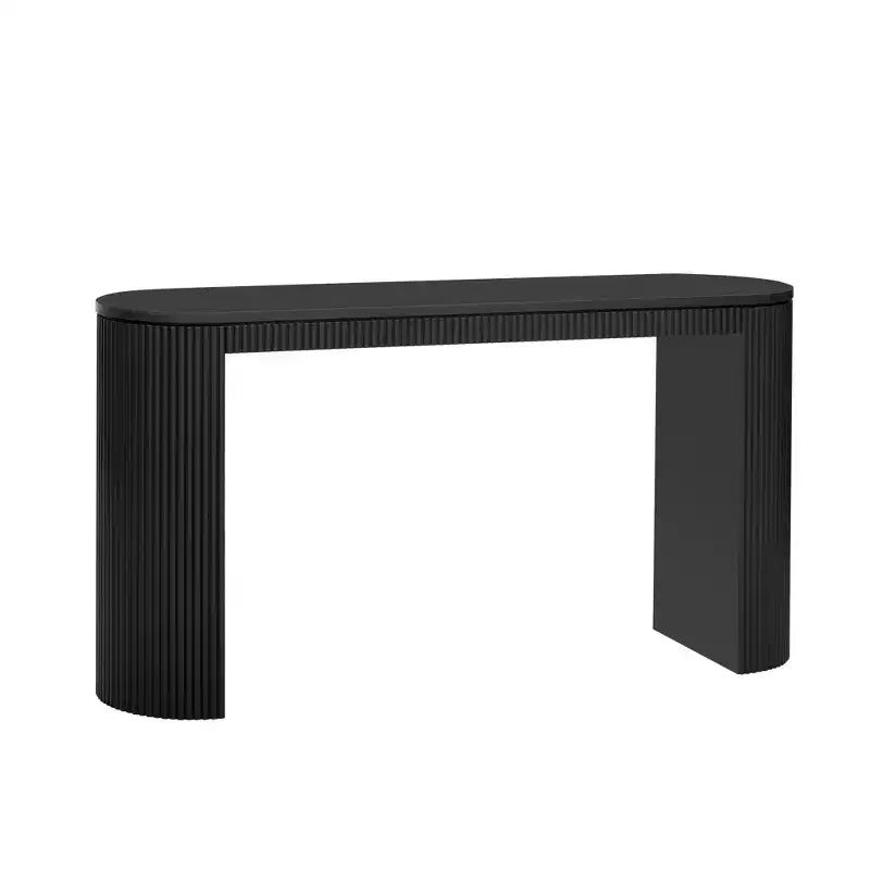 Console d'entrée incurvée moderneTable console avec design unique à rayures verticales, table de couloir étroite pour salon, bureau, entrée