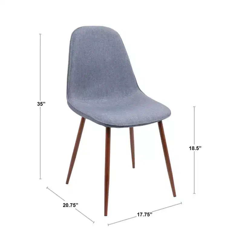 de 2 chaises de salle à manger contemporaines Pebble Or/Charbon : Rembourrées, pieds en métal