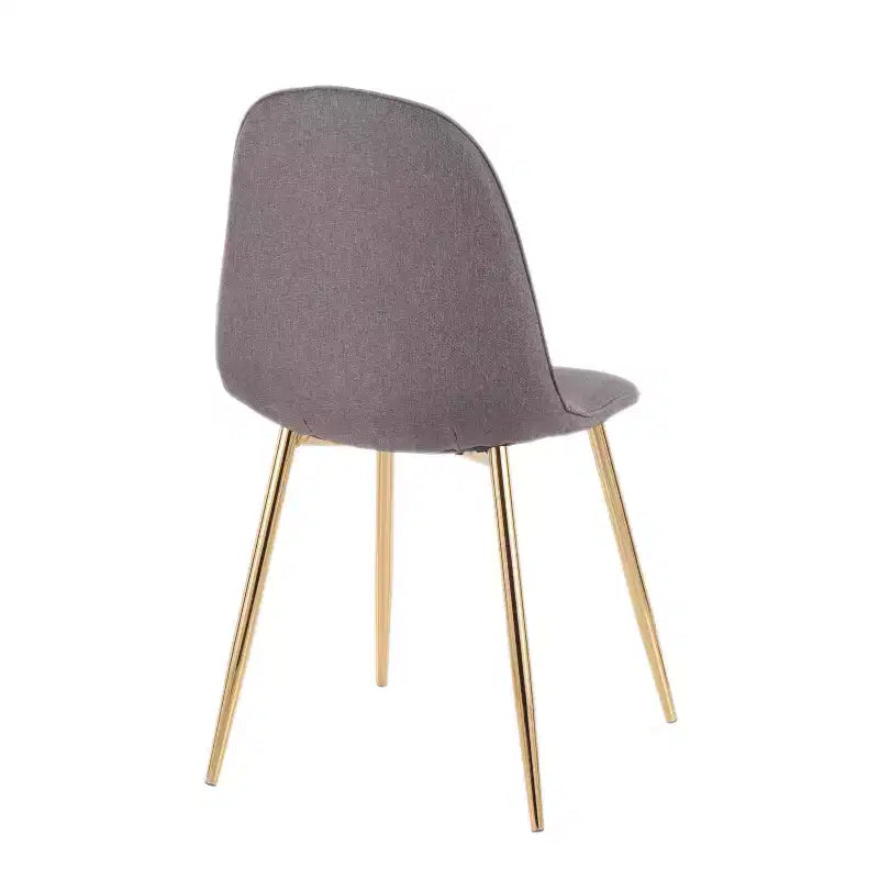 de 2 chaises de salle à manger contemporaines Pebble Or/Charbon : Rembourrées, pieds en métal