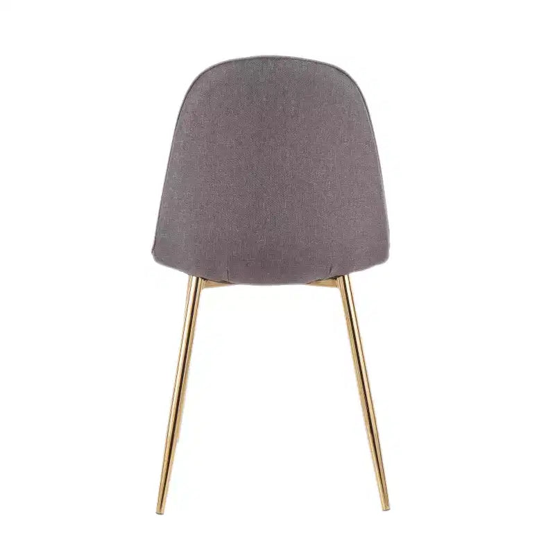 de 2 chaises de salle à manger contemporaines Pebble Or/Charbon : Rembourrées, pieds en métal