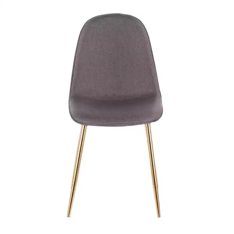 de 2 chaises de salle à manger contemporaines Pebble Or/Charbon : Rembourrées, pieds en métal