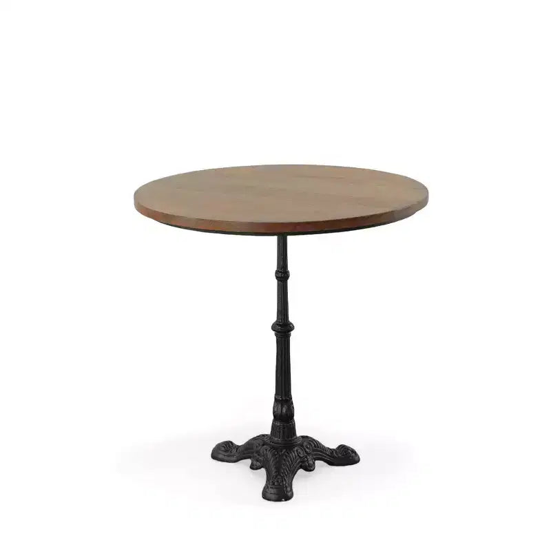 Table de salle à manger Mila avec piétement cylindrique marron/noir