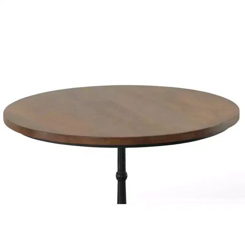 Table de salle à manger Mila avec piétement cylindrique marron/noir