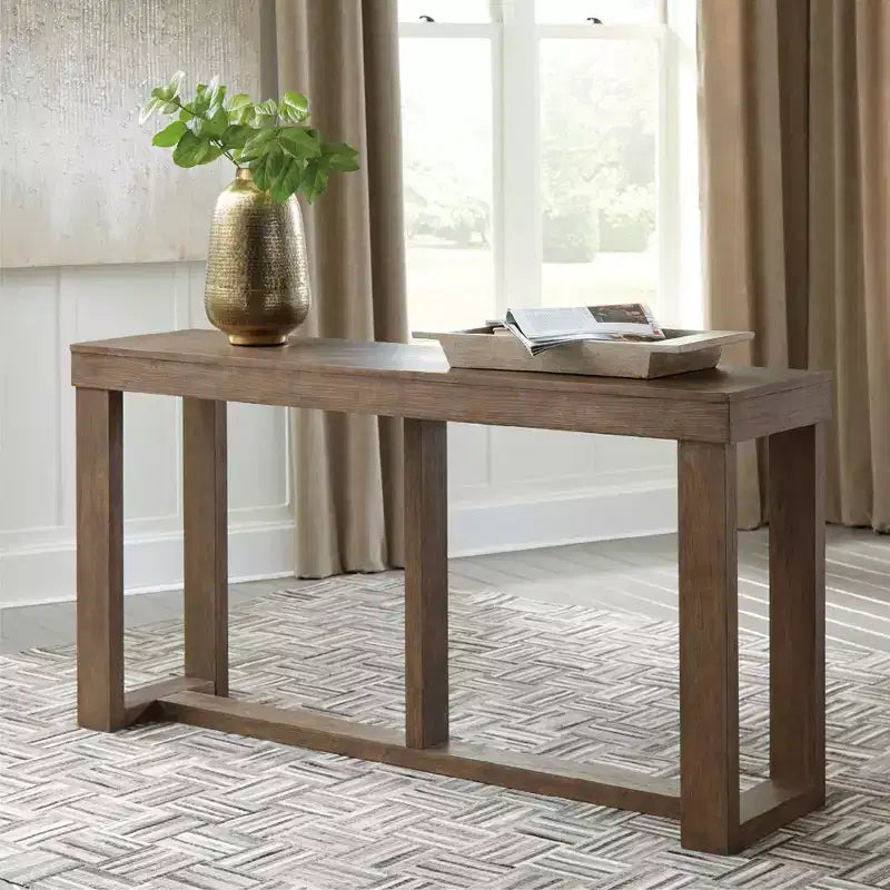 Cariton Table console/table de canapé grise Signature Design by Ashley : Effet planche, style Ferme
