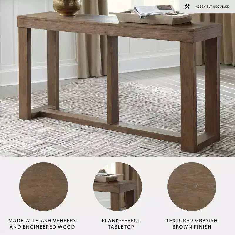Cariton Table console/table de canapé grise Signature Design by Ashley : Effet planche, style Ferme