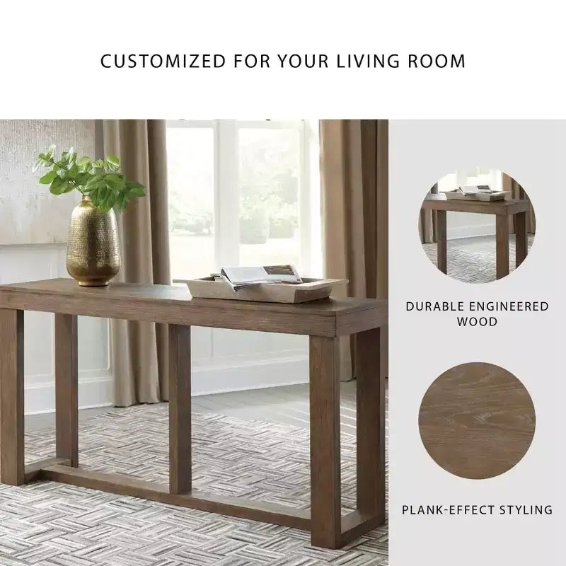 Cariton Table console/table de canapé grise Signature Design by Ashley : Effet planche, style Ferme