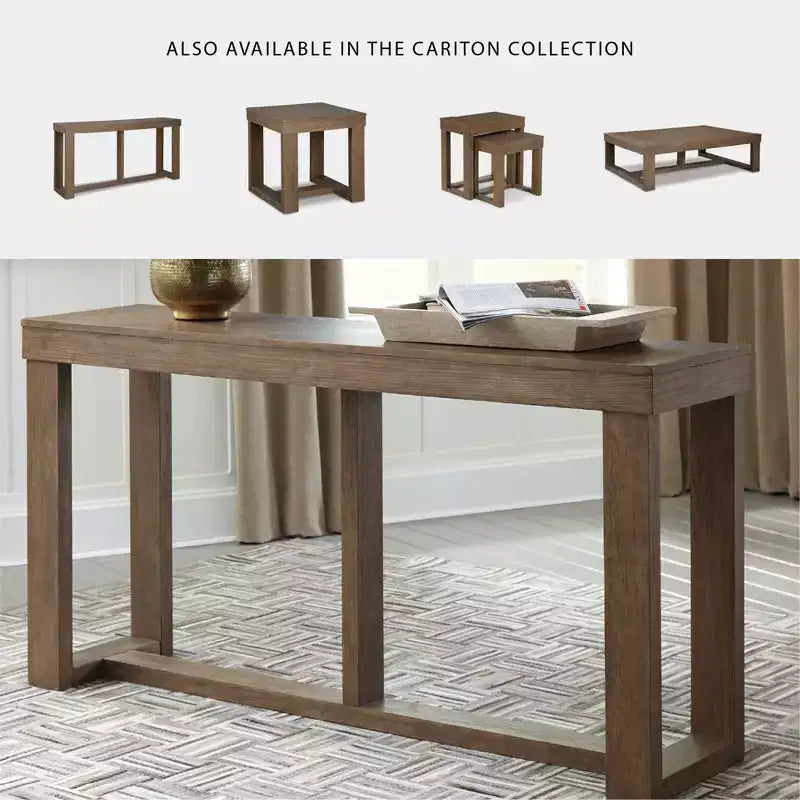 Cariton Table console/table de canapé grise Signature Design by Ashley : Effet planche, style Ferme