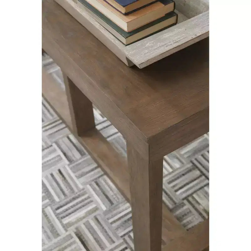 Cariton Table console/table de canapé grise Signature Design by Ashley : Effet planche, style Ferme