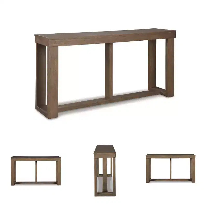 Cariton Table console/table de canapé grise Signature Design by Ashley : Effet planche, style Ferme