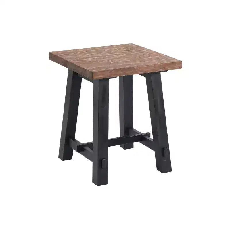Table d'appoint 21" Odin en bois massif noir, style Mid-Century Moderne, cadre en pin