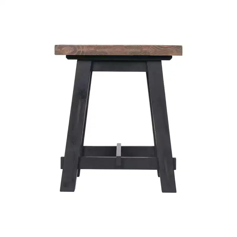 Table d'appoint 21" Odin en bois massif noir, style Mid-Century Moderne, cadre en pin