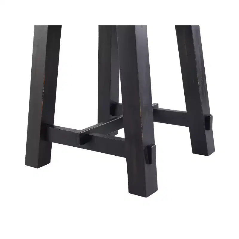 Table d'appoint 21" Odin en bois massif noir, style Mid-Century Moderne, cadre en pin