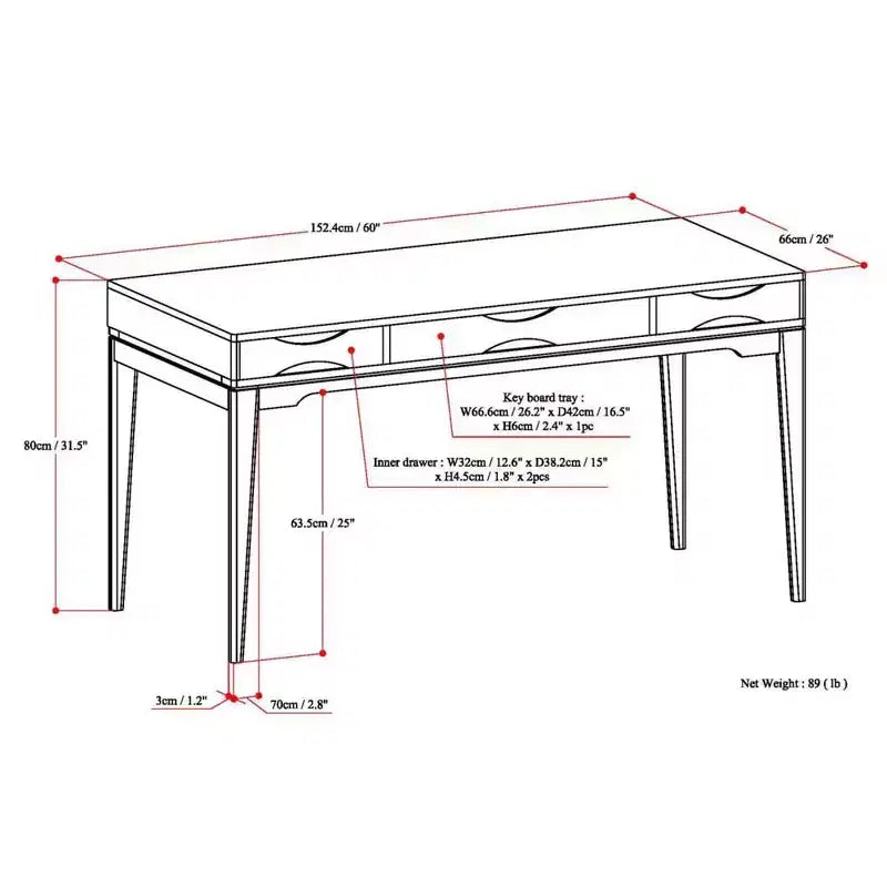 Bureau en bois massif Pearson