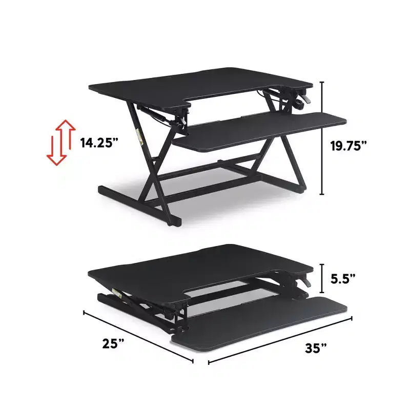 Grand convertisseur de bureau assis-debout Ergo, hauteur réglable, de la marque True Seating
