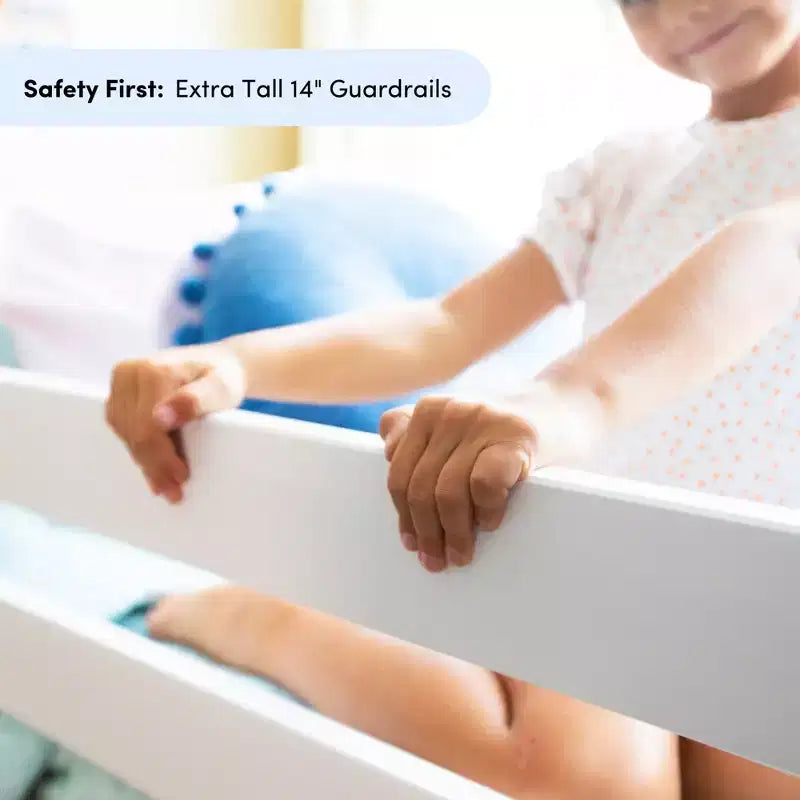 Lit superposé double pour enfants, lit plateforme en bois massif, pas besoin de sommier tapissier