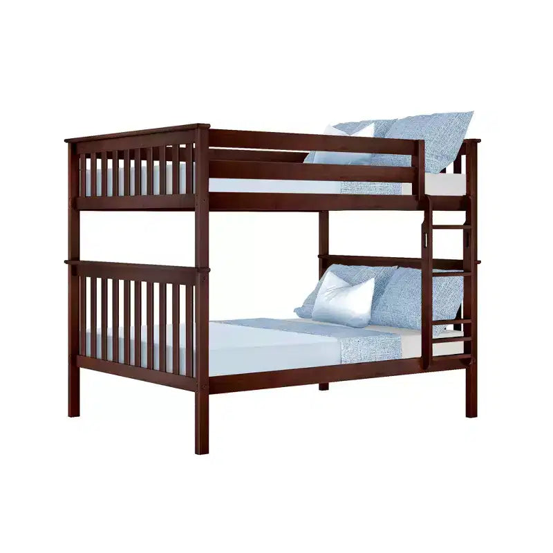 Lit superposé double pour enfants, lit plateforme en bois massif, pas besoin de sommier tapissier