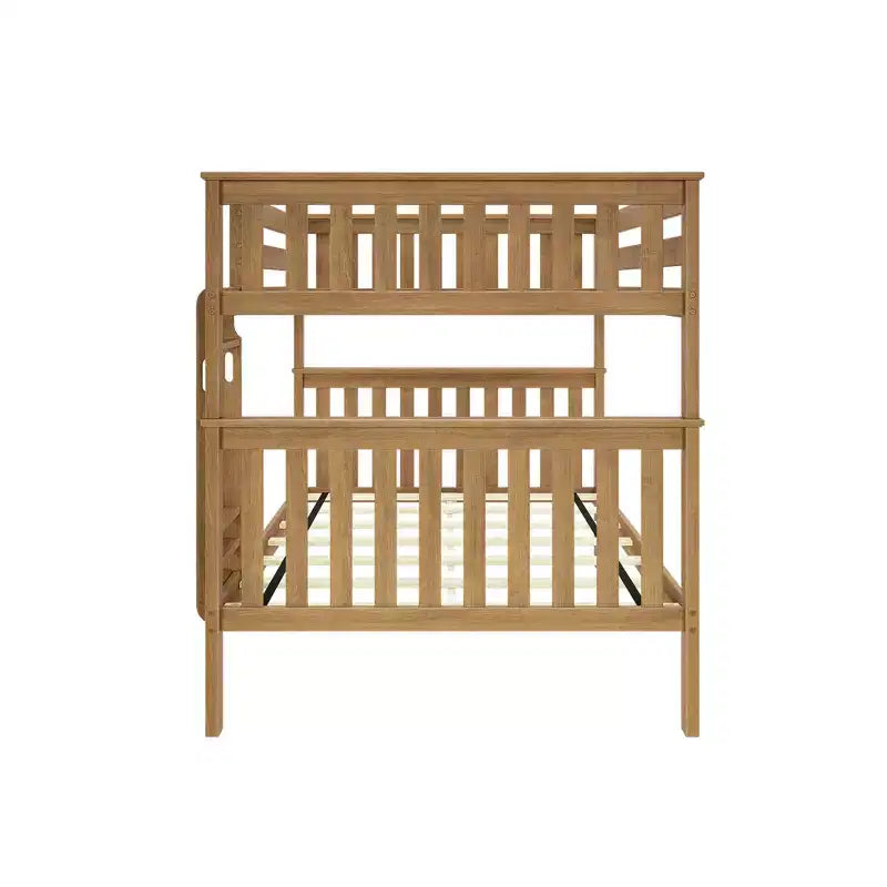 Lit superposé double pour enfants, lit plateforme en bois massif, pas besoin de sommier tapissier