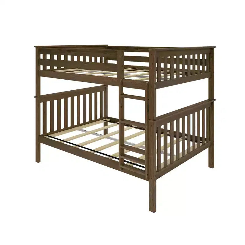 Lit superposé double pour enfants, lit plateforme en bois massif, pas besoin de sommier tapissier