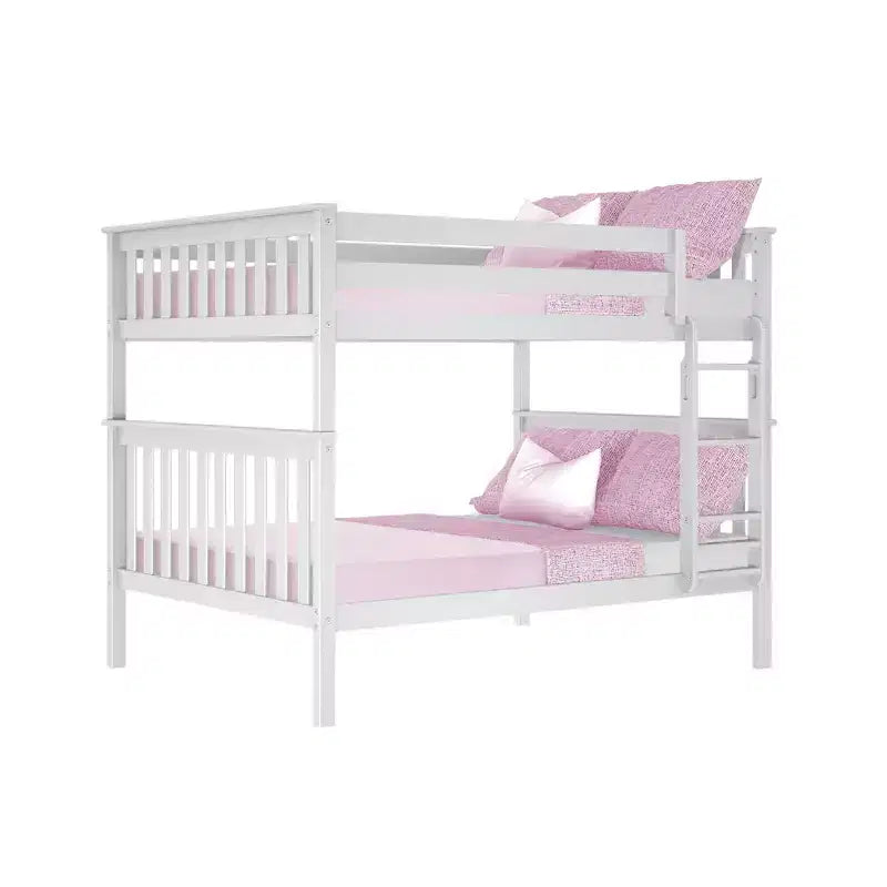 Lit superposé double pour enfants, lit plateforme en bois massif, pas besoin de sommier tapissier