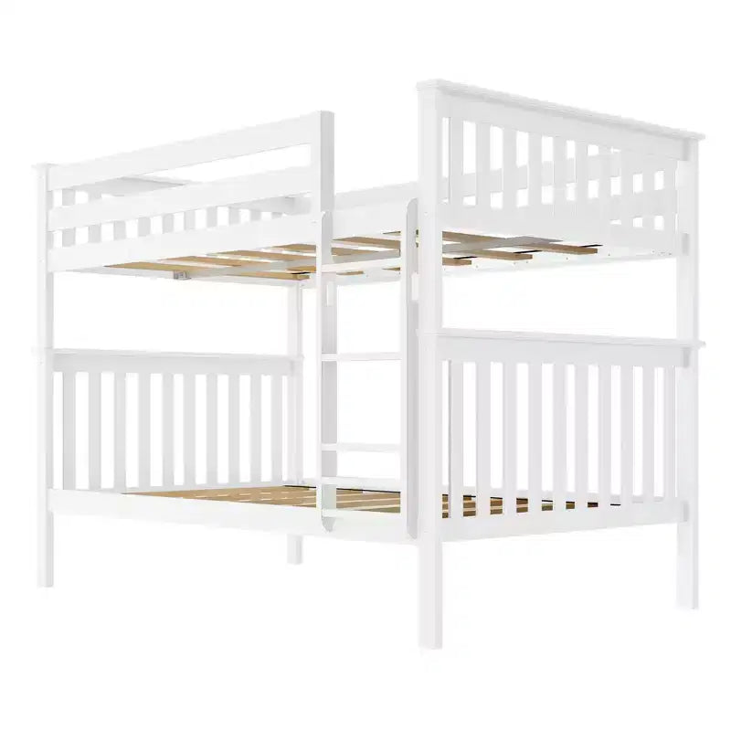 Lit superposé double pour enfants, lit plateforme en bois massif, pas besoin de sommier tapissier