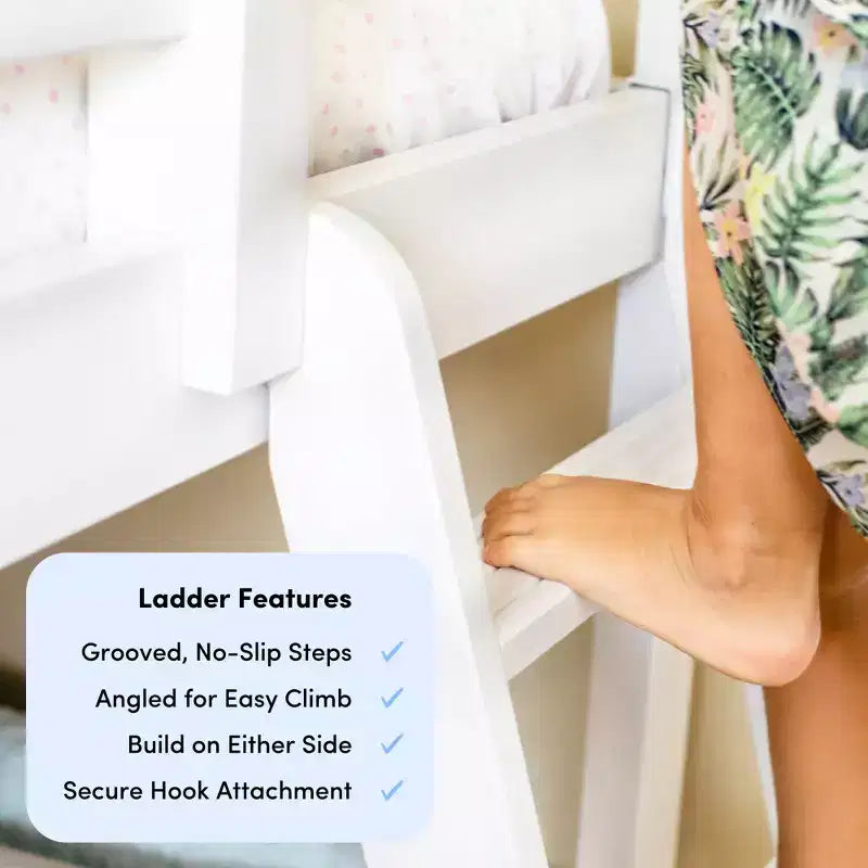 Lit superposé double pour enfants, lit plateforme en bois massif, pas besoin de sommier tapissier