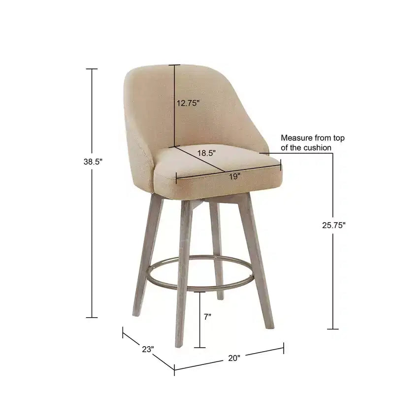 Tabouret de bar à hauteur de comptoir et assise pivotante