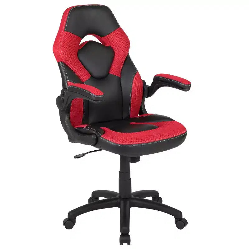 Bureau de jeu et chaise de course avec porte-gobelet, support de casque et support pour écran/smartphone