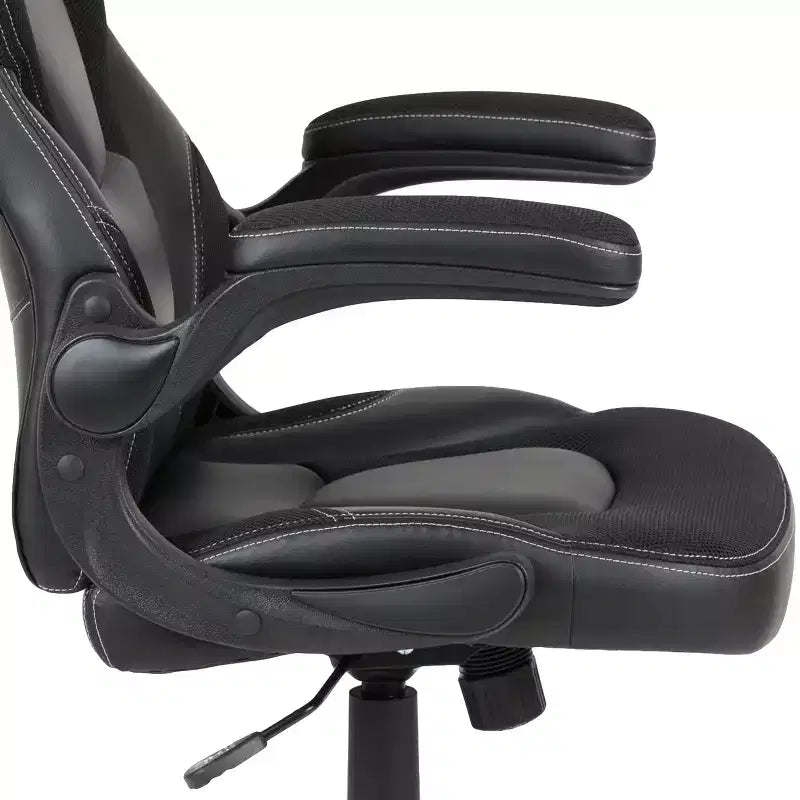 Bureau de jeu et chaise de course avec porte-gobelet, support de casque et support pour écran/smartphone