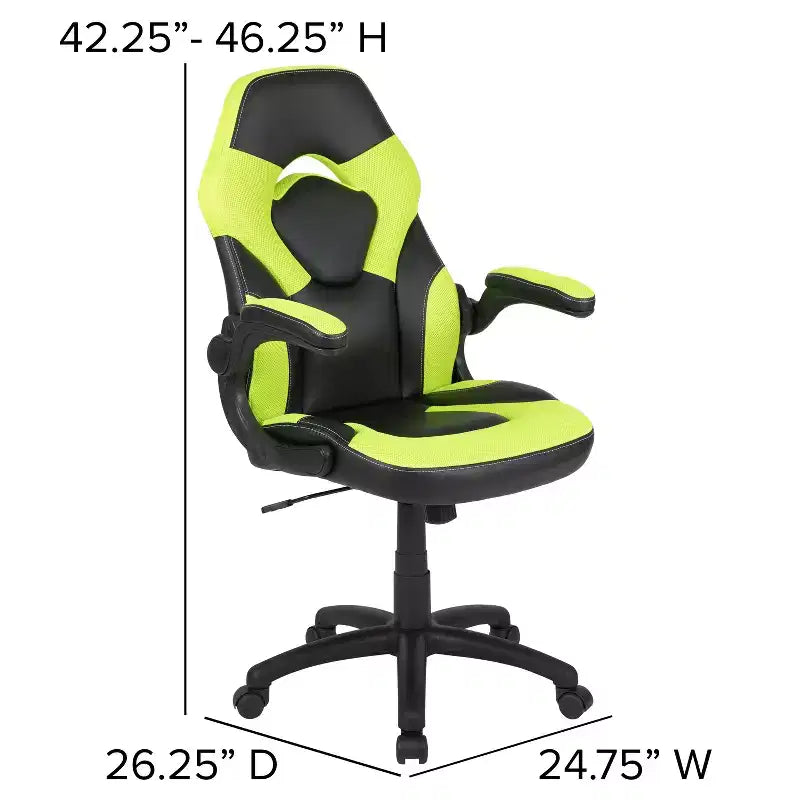 Bureau de jeu et chaise de course avec porte-gobelet, support de casque et support pour écran/smartphone