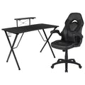 Bureau de jeu et chaise de course avec porte-gobelet, support de casque et support pour écran/smartphone