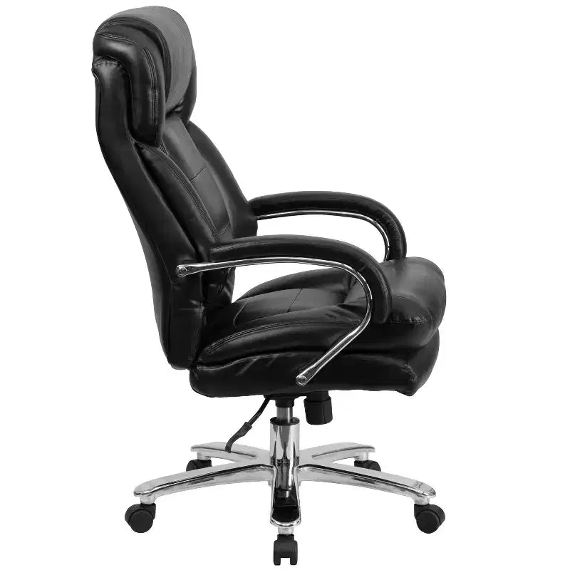Chaise de bureau ergonomique pivotante de direction à usage intensif 24h/24, 7j/7, grande taille, capacité 227 kg, avec accoudoirs fixes, série 24/7