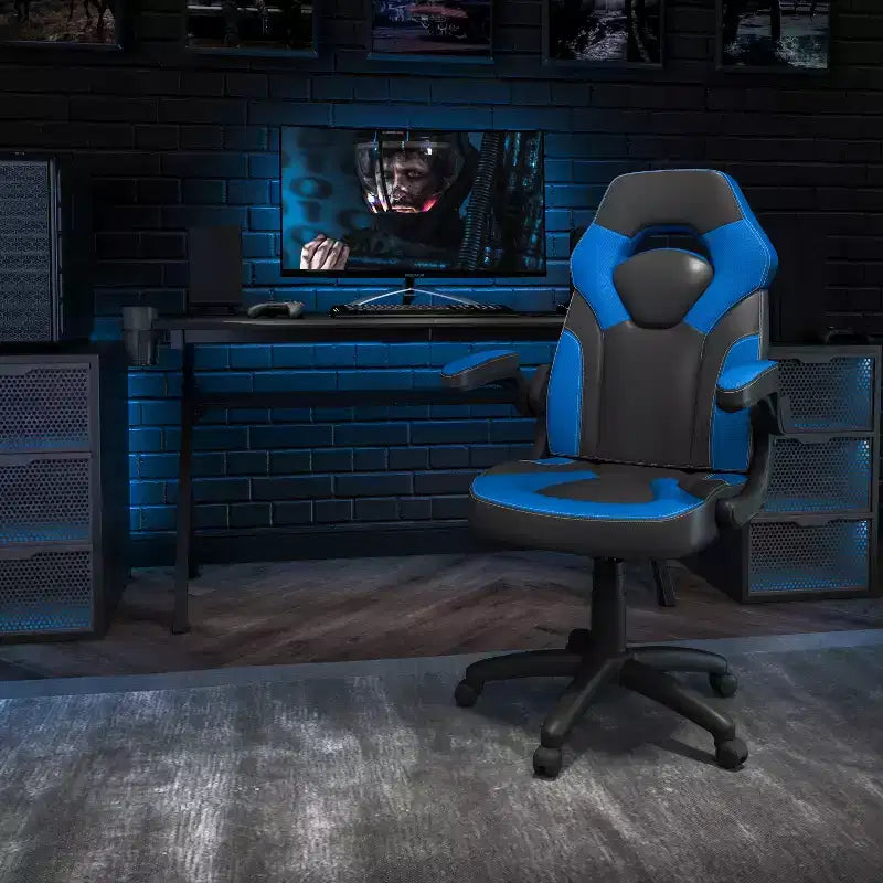 Chaise de bureau de jeu X10 Racing Fauteuil ergonomique réglable pour ordinateur PC avec accoudoirs relevables