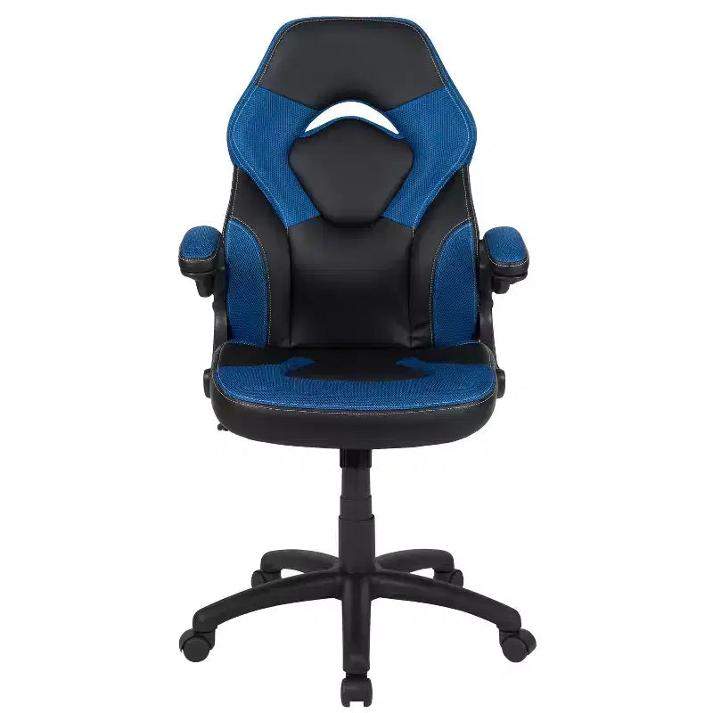 Chaise de bureau de jeu X10 Racing Fauteuil ergonomique réglable pour ordinateur PC avec accoudoirs relevables