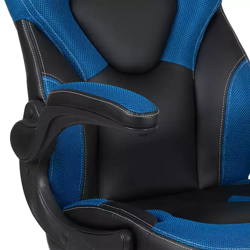 Chaise de bureau de jeu X10 Racing Fauteuil ergonomique réglable pour ordinateur PC avec accoudoirs relevables