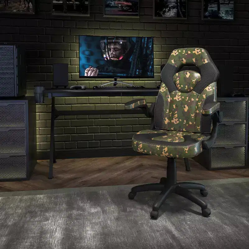 Chaise de bureau de jeu X10 Racing Fauteuil ergonomique réglable pour ordinateur PC avec accoudoirs relevables