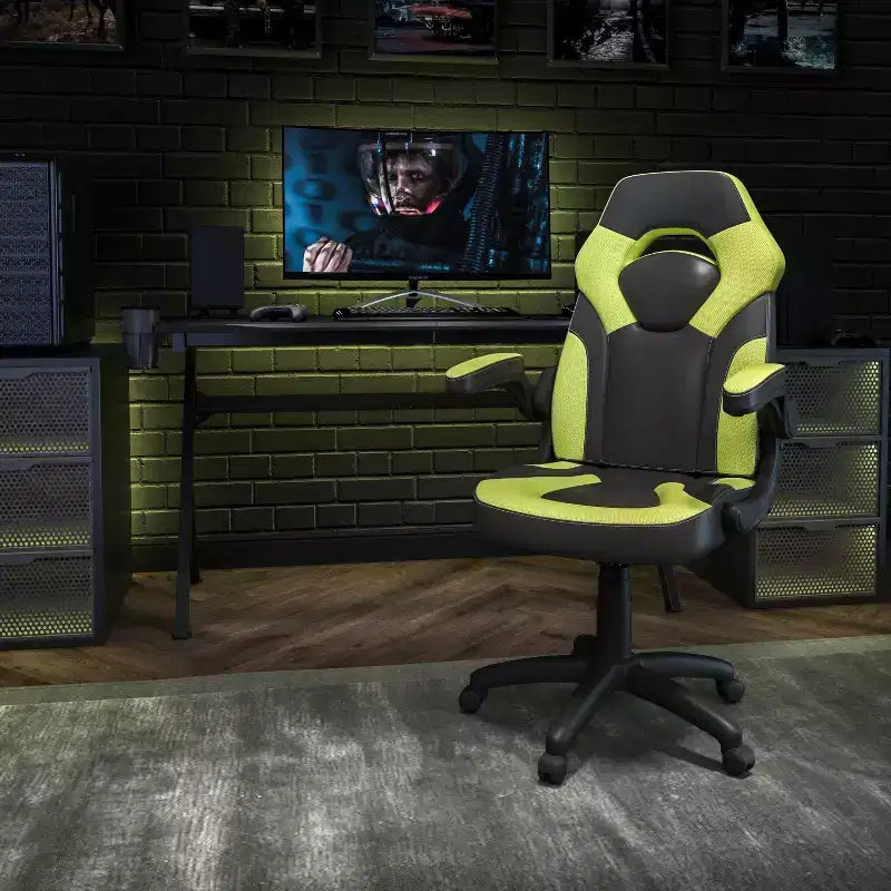Chaise de bureau de jeu X10 Racing Fauteuil ergonomique réglable pour ordinateur PC avec accoudoirs relevables