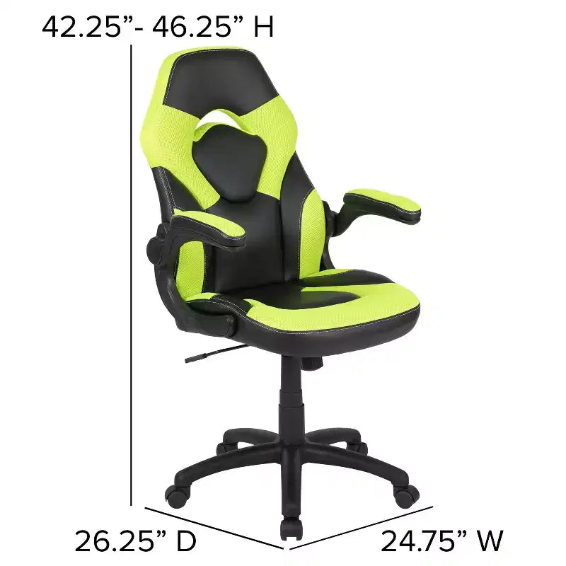 Chaise de bureau de jeu X10 Racing Fauteuil ergonomique réglable pour ordinateur PC avec accoudoirs relevables