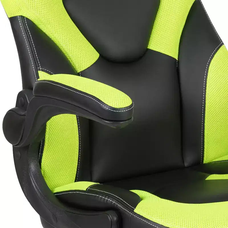 Chaise de bureau de jeu X10 Racing Fauteuil ergonomique réglable pour ordinateur PC avec accoudoirs relevables