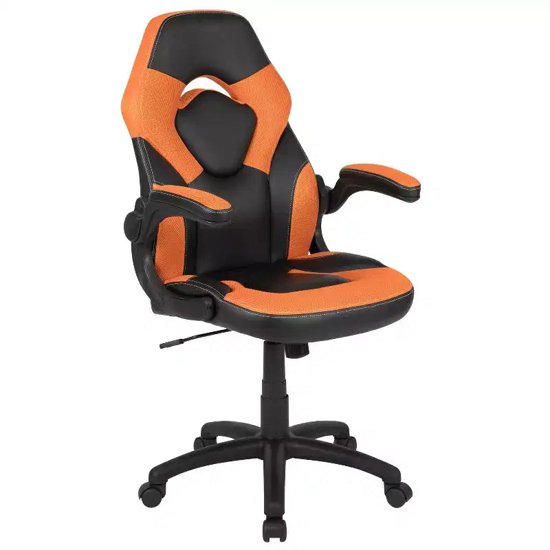 Chaise de bureau de jeu X10 Racing Fauteuil ergonomique réglable pour ordinateur PC avec accoudoirs relevables